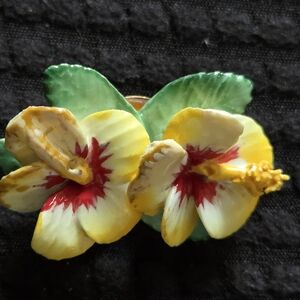 Vintage porcelain brooch from 1970